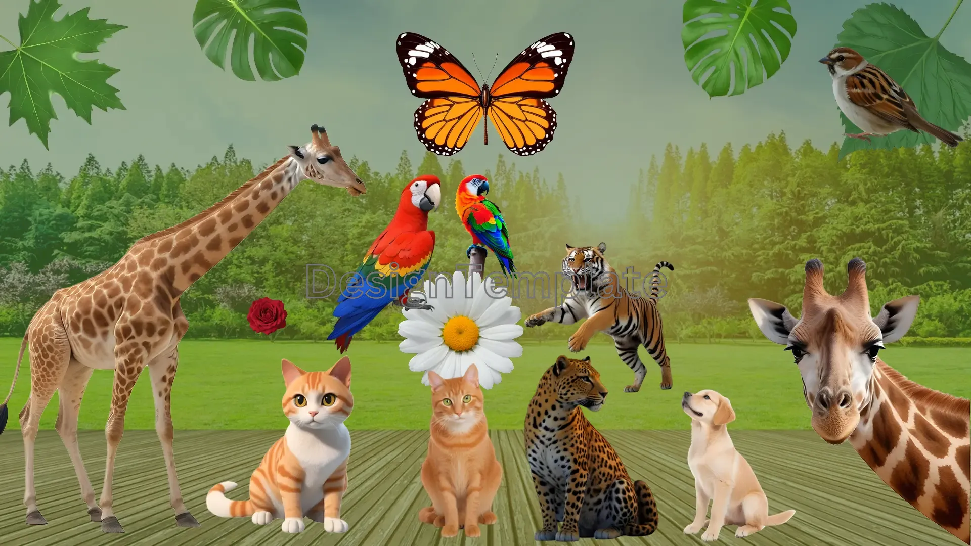 Vibrant Animal Kingdom 3D Elements Pack image